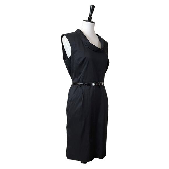 Ann Taylor Women’s Dress Sheath Scoop Neck Sleeveless Pockets Black Size 12P - Picture 2 of 10